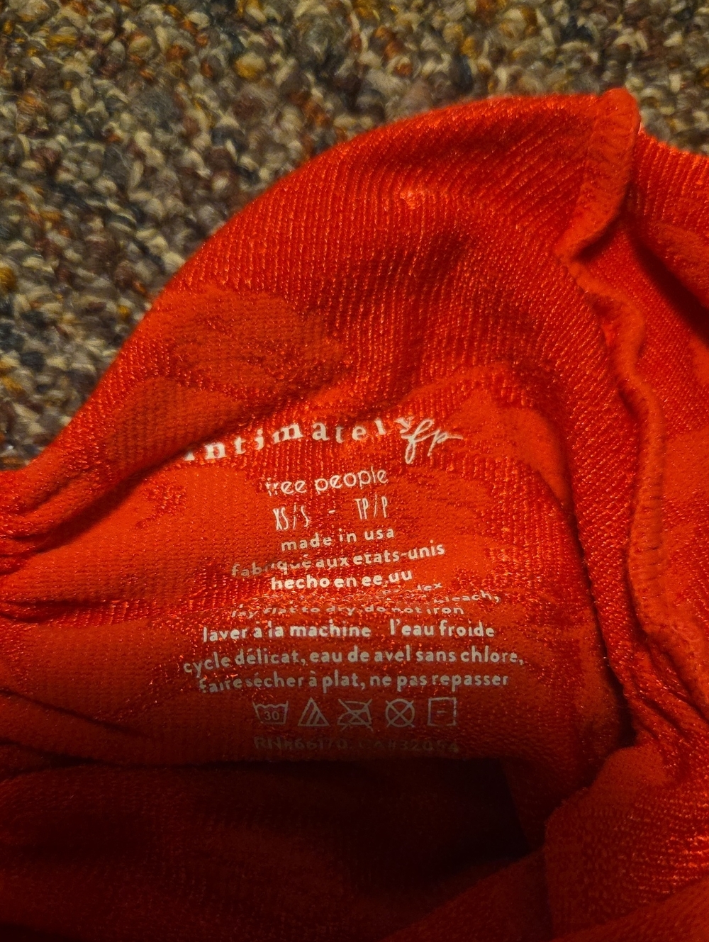 Free People Red Ruffle Top Womens Extra Small - Picture 3 of 4
